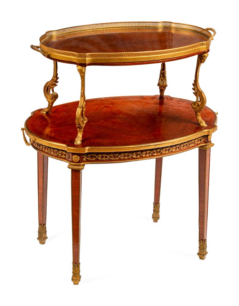 Appraisal: A Louis XVI Style Gilt Bronze Mounted Two-Tier Serving Table