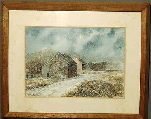 Appraisal: Bollinger Richard American Pennsylvania th st c watercolor painting of