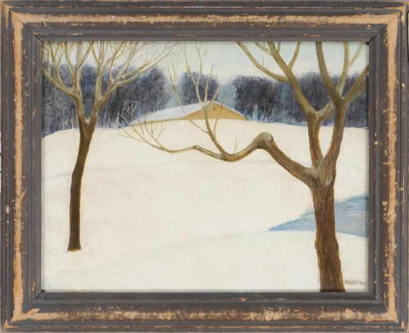 Appraisal: ARNOLD FRIEDMAN - WINTER LANDSCAPE Oil on board signed x