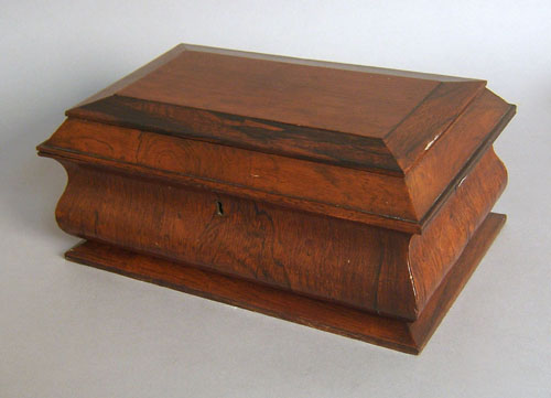 Appraisal: Rosewood dresser box th c h x w