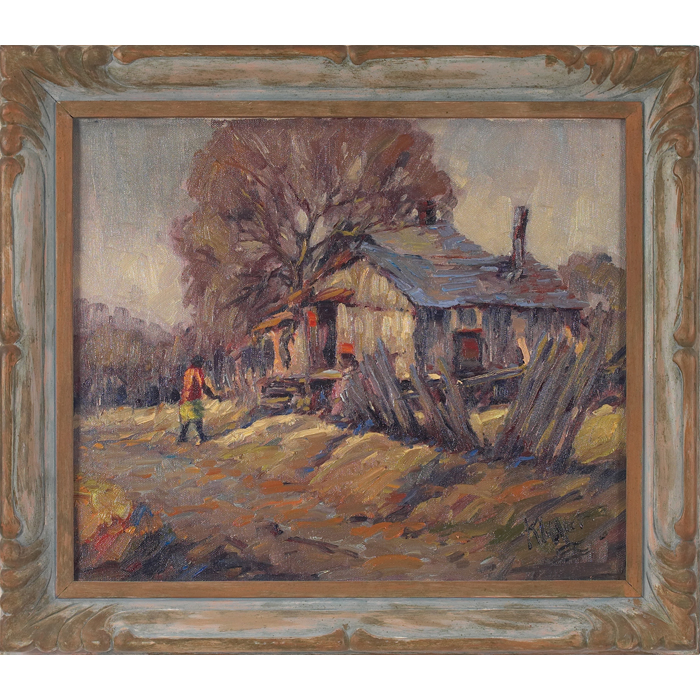 Appraisal: Artist Unknown American early th century ''Farmhouse '' c oil