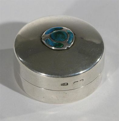 Appraisal: A Charles Horner silver and enamel pill box circular the