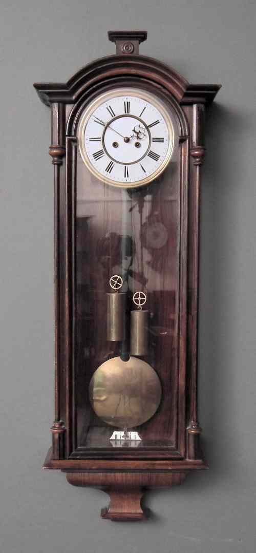 Appraisal: A th Century Continental rosewood cased ''Vienna Regulator'' the ins