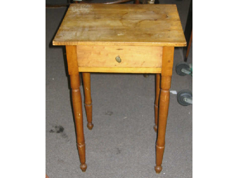 Appraisal: AMERICAN TH CENTURY MAPLE WORK TABLE With rectangular top over