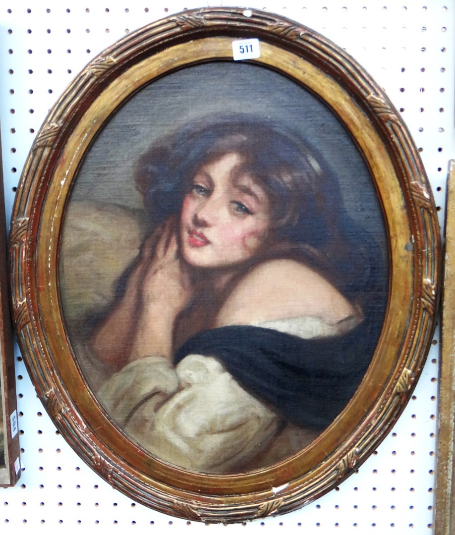 Appraisal: After Jean Baptiste Greuze Study of a young girl oil