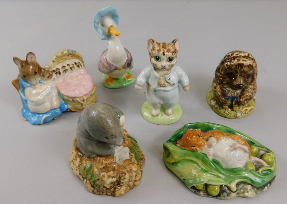 Appraisal: Six Beswick Beatrix Potter figures to include Hunca Munca Timmy