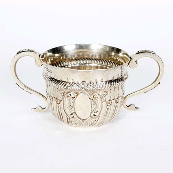 Appraisal: Britannia Standard sterling silver double handle cup th Century reproduction