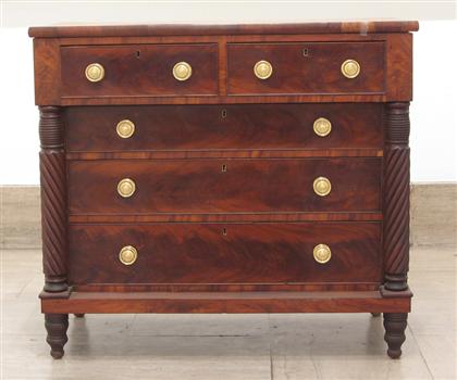 Appraisal: Classical carved mahogany chest of drawers pennsylvania circa H in