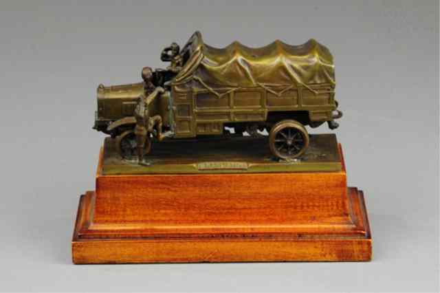 Appraisal: GRAF STIFT TRUCK SCULPTURE Incredible detail overall depicts tarp covered