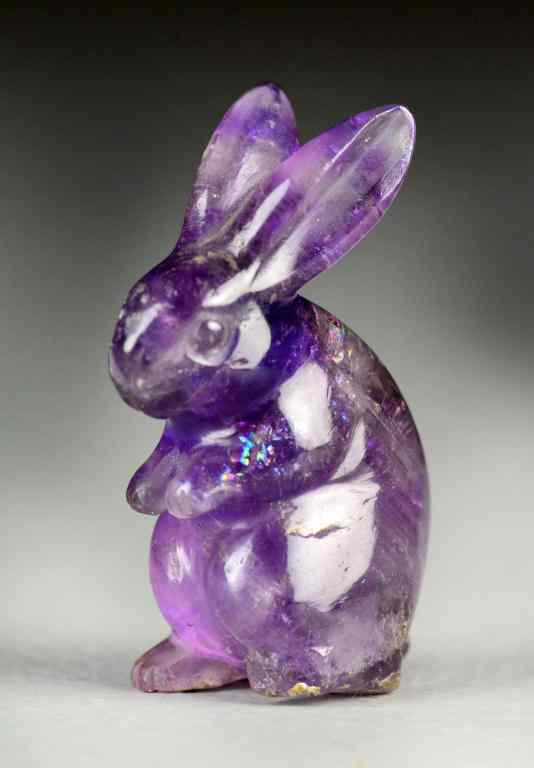 Appraisal: Chinese Carved Amethyst RabbitFinely carved to depict a standing rabbit