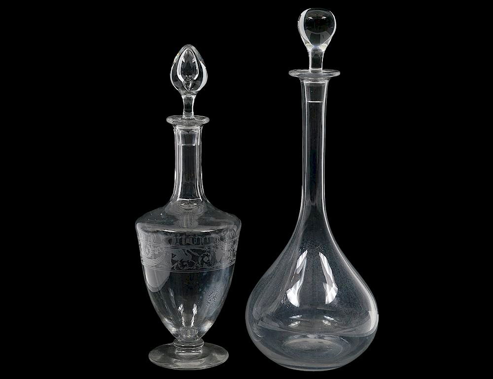 Appraisal: TWO BACCARAT CRYSTAL DECANTERS French Each acid stamped One with