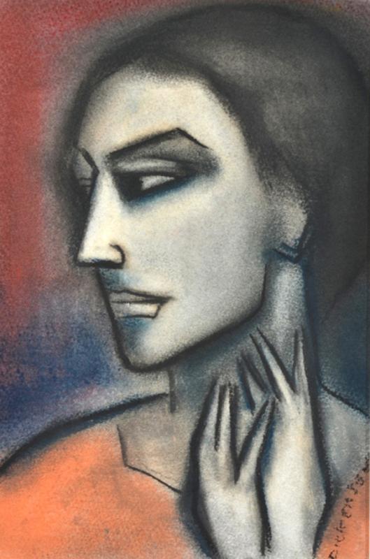 Appraisal: ROBERT DICKERSON BORN Elegant Woman pastel on paper ROBERT DICKERSON