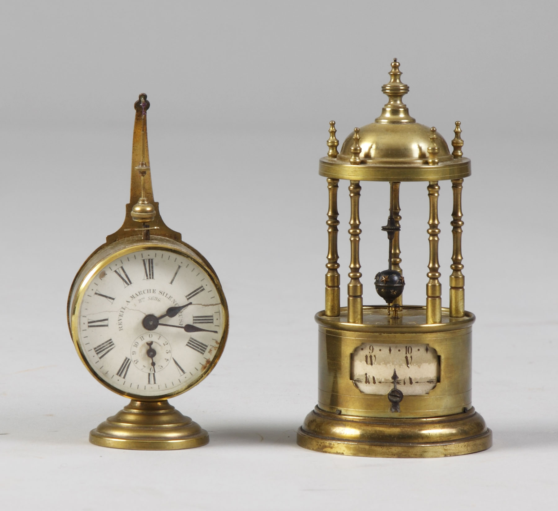 Appraisal: French Miniature Conical Clock Brass with original patina Original rotating