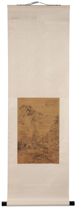 Appraisal: Hanging Scroll Chinese th century or earlier ink and gold