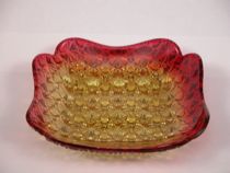 Appraisal: Amberina Ice Cream Dish Old daisy and button pattern with