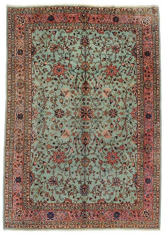 Appraisal: Isparta Carpet Turkish th century mint field with peach and