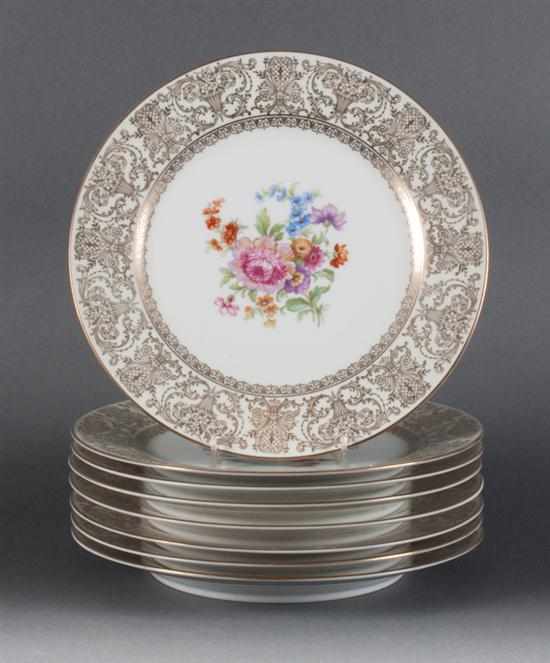 Appraisal: Set of eight Tirschenreuth floral decorated porcelain dinner plates th