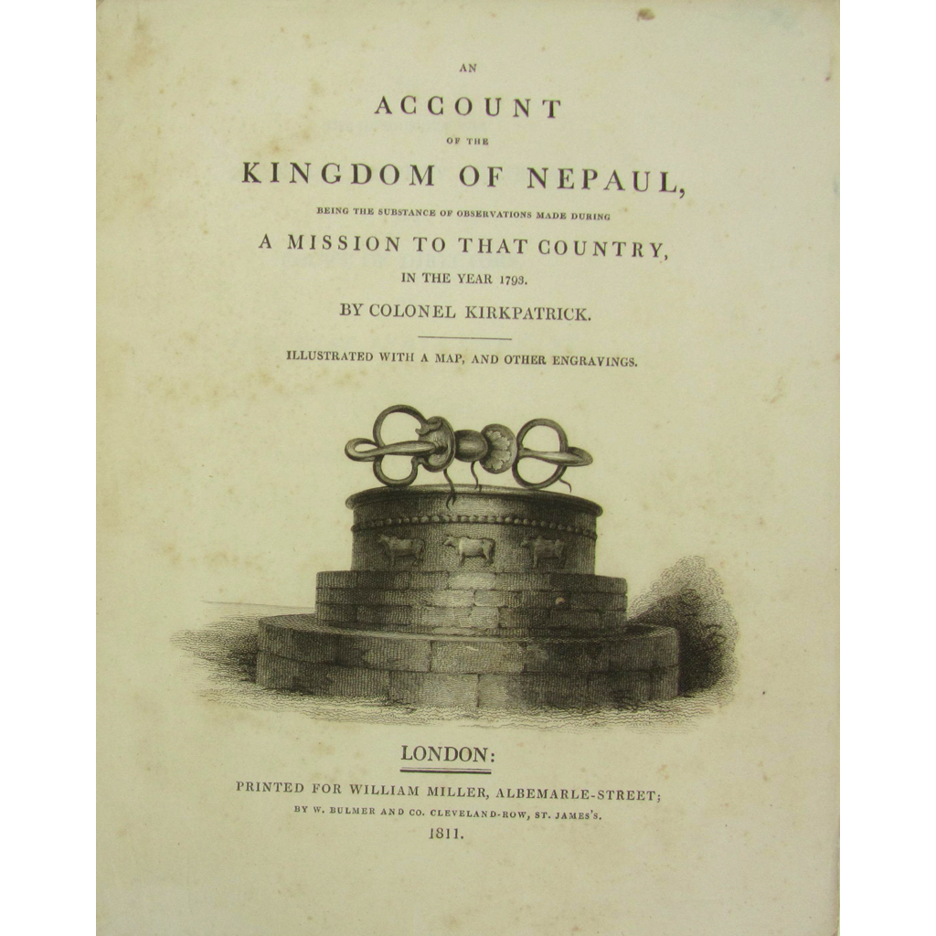 Appraisal: Nepal - Kirkpatrick Colonel An Account of the Kingdom of