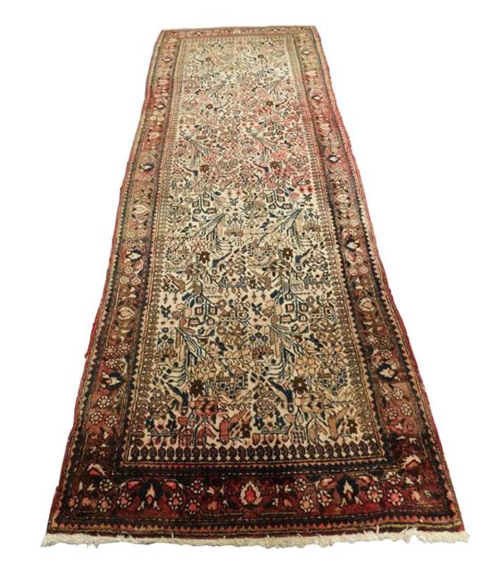 Appraisal: RUG Semi-Antique Persian Fine Hamadan runner '' x '' hand-knotted