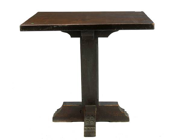 Appraisal: An Arts and Crafts stained pine table height in width