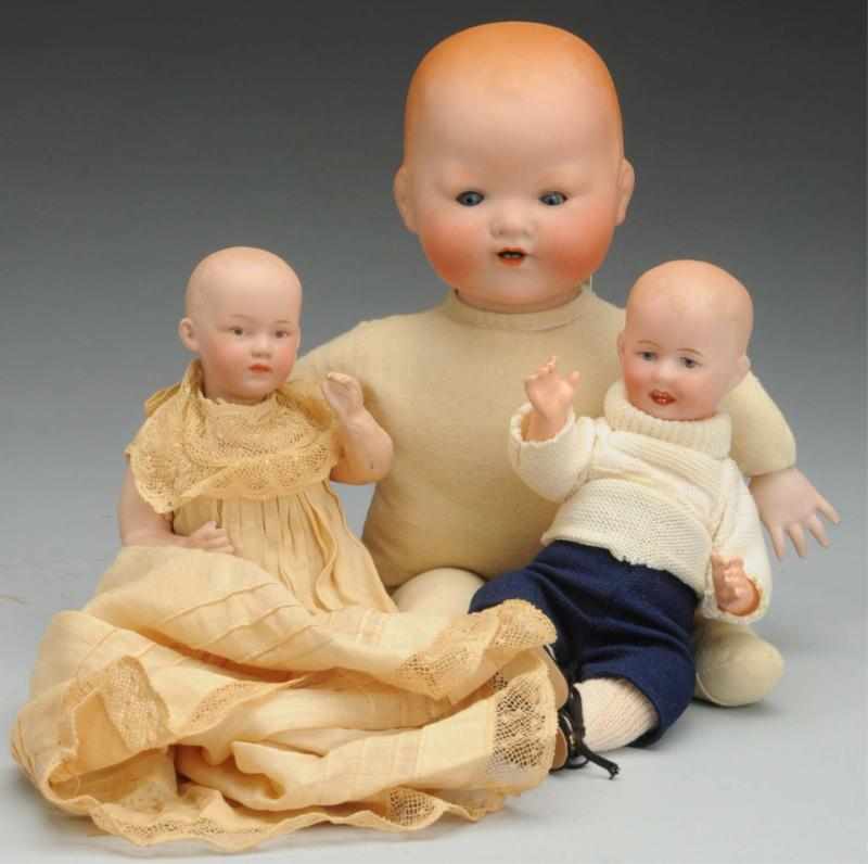 Appraisal: Lot of Bisque Baby Dolls Socket head baby marked A