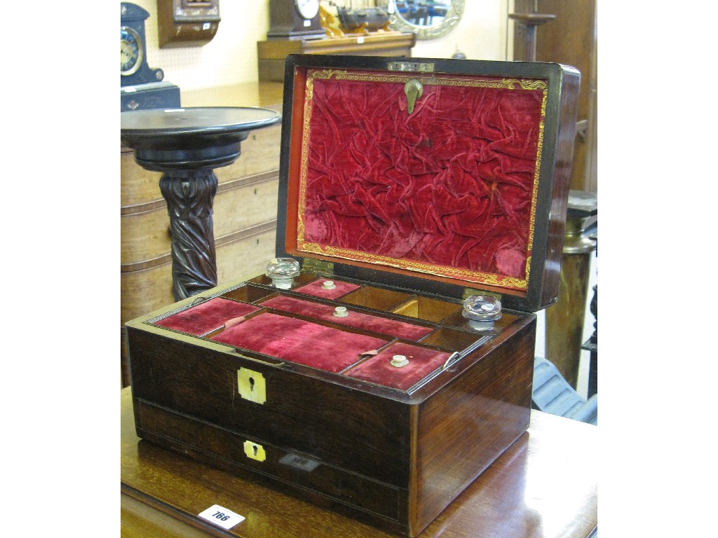 Appraisal: Rosewood jewellery box with fitted interior