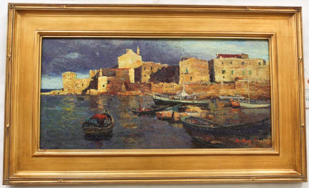 Appraisal: NICK STOQ United States st century oil on board Venice