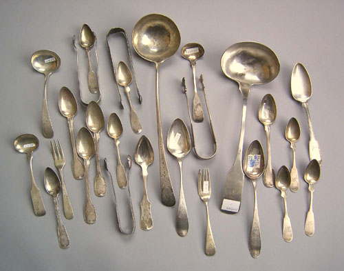 Appraisal: Maryland coin silver flatware to include examples by E Brown