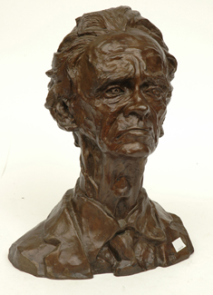 Appraisal: A BRONZE BUST OF A GENTLEMAN cm high