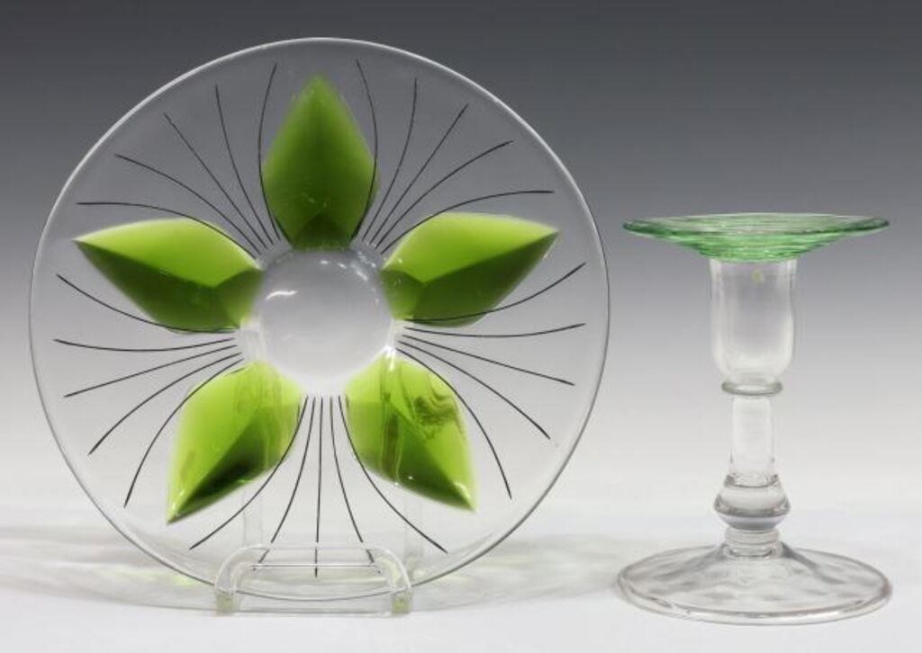 Appraisal: lot of Art glass tableware including French crystal dish Lalique