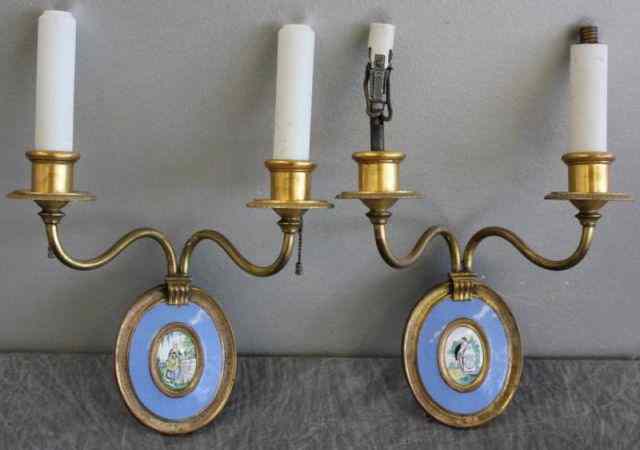 Appraisal: Pair of Signed CALDWELL Two Arm Sconces Pair of two