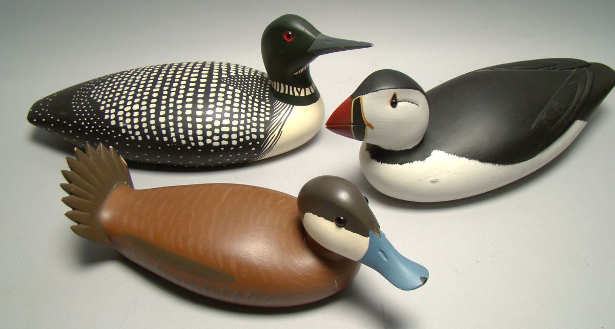 Appraisal: THREE DUCK DECOYS By Richard M Jason of Cataumet Massachusetts