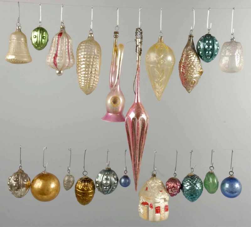 Appraisal: Lot of Blown Glass Christmas Ornaments Description Assorted shapes including