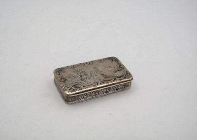 Appraisal: A th century French niello work snuff box rectangular form