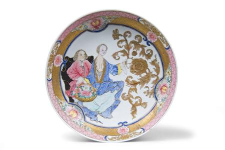 Appraisal: A Chinese Yongzheng dish the plateau painted with a European