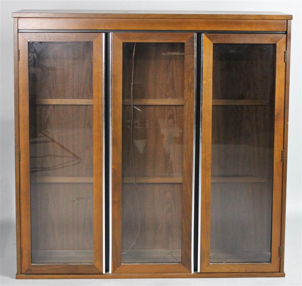 Appraisal: DISPLAY CABINET WITH RECTANGULAR GLASS DOORS having a centered glazed