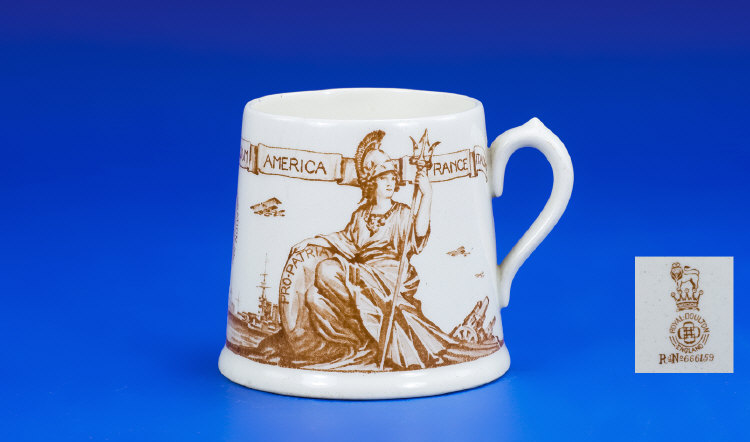 Appraisal: Royal Doulton Victory And Peace Mug With Continuous Transfer Print