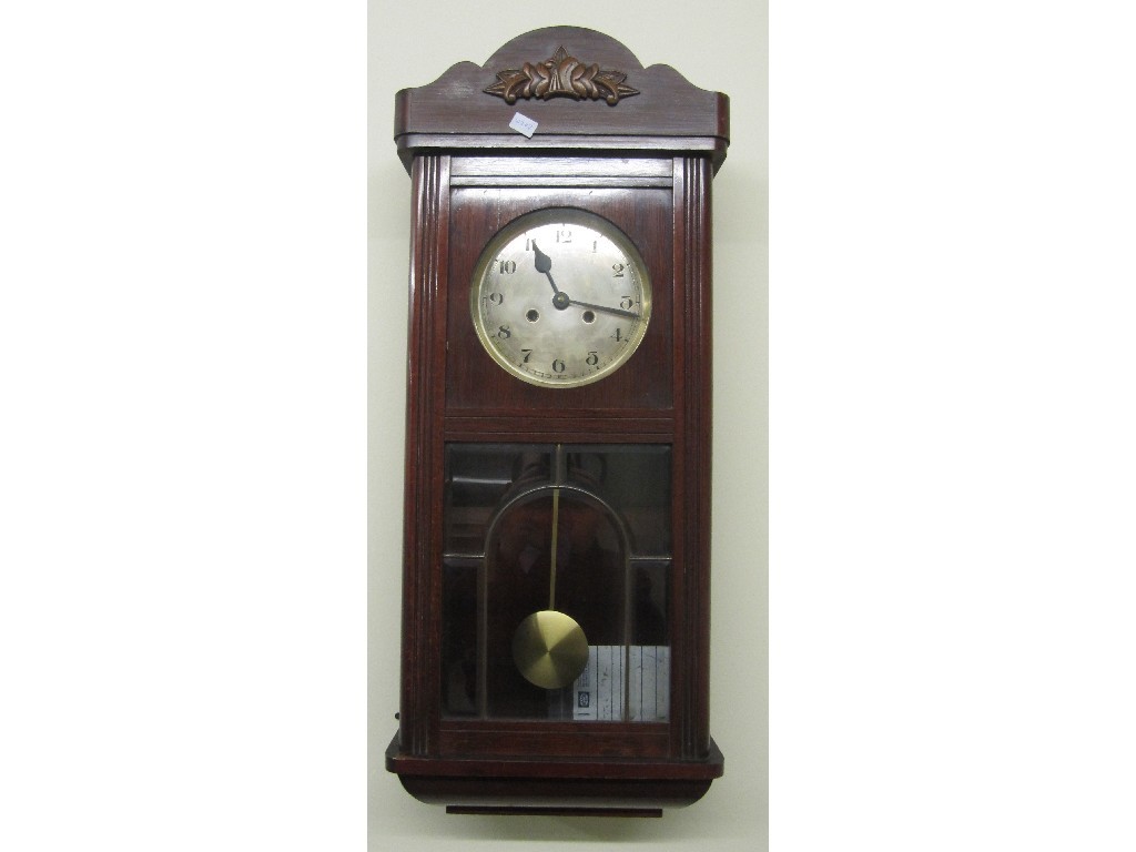 Appraisal: Stained mahogany wall clock