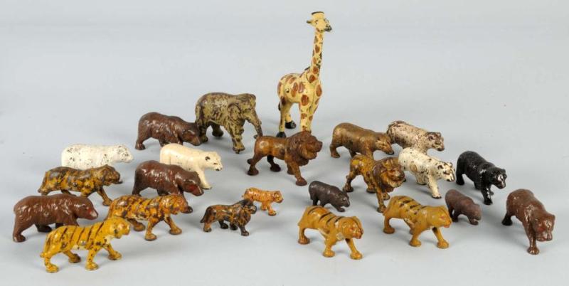 Appraisal: Lot of Cast Iron Circus Cage Animals Description Some are