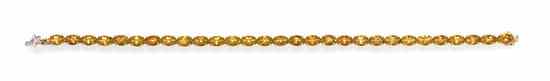 Appraisal: An Karat Yellow Gold and Citrine Line Bracelet H Stern