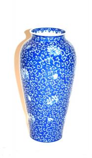 Appraisal: A Japanese Blue and White Glaze Vase Meiji Period Chrysanthemum