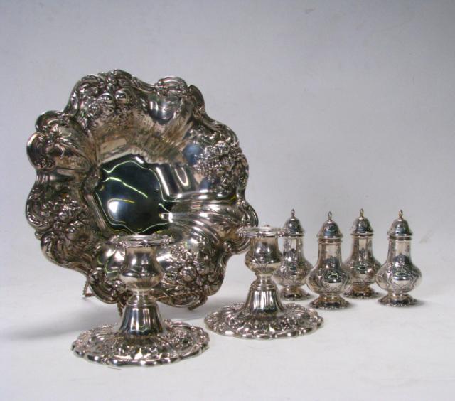 Appraisal: Francis I sterling silver hollowware including four shakers pair of