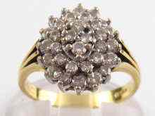 Appraisal: A white metal tests carat gold diamond cluster ring estimated