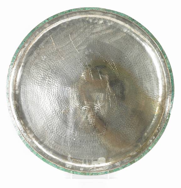 Appraisal: A Mexican silver plate large platter Of circular form with