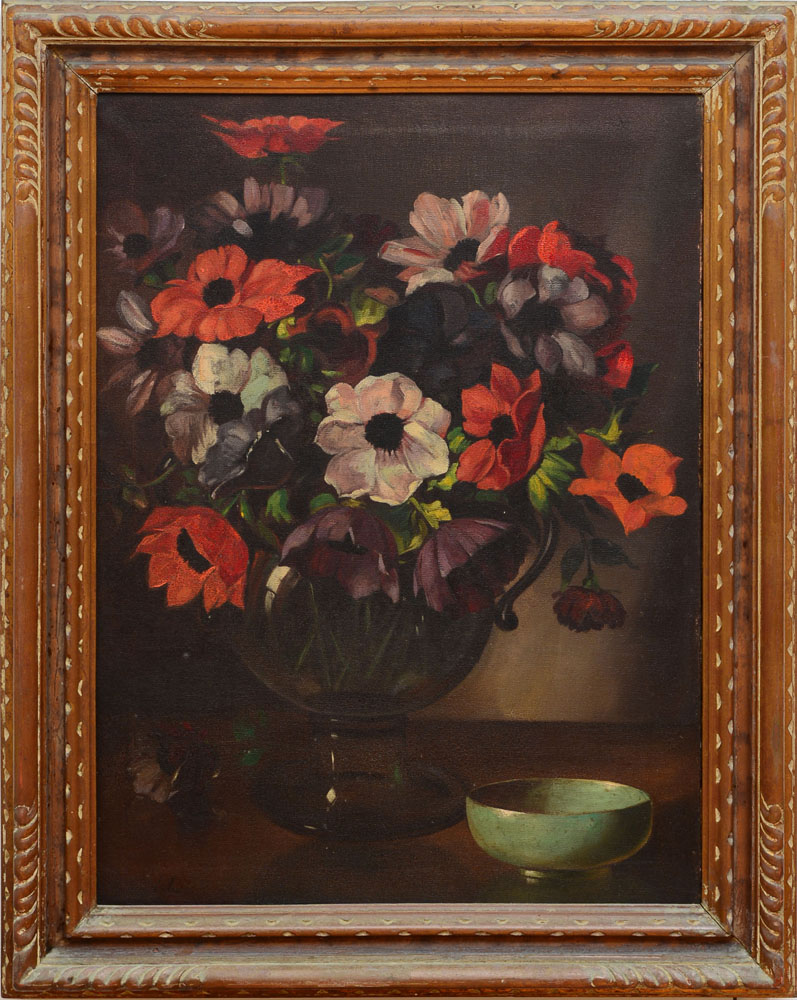 Appraisal: TH CENTURY SCHOOL STILL LIFE WITH FLOWERS AND STILL LIFE