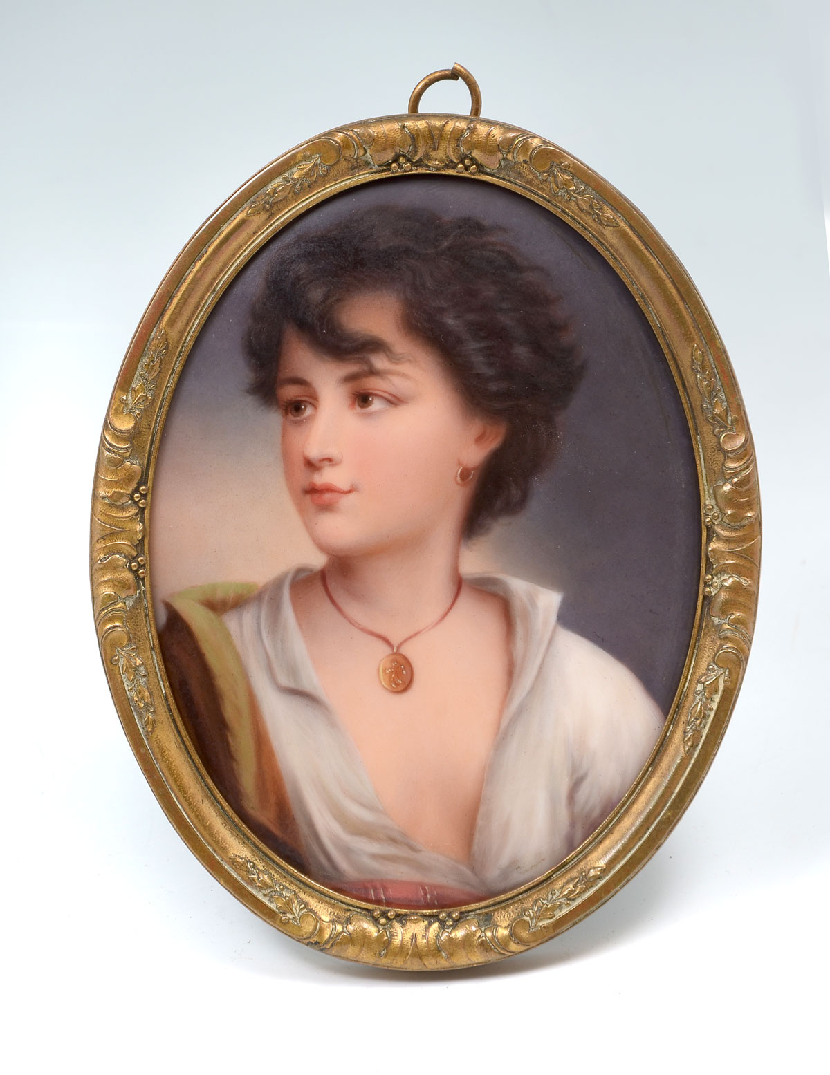 Appraisal: EXQUISITE HUTSCHENREUTHER PORTRAIT PAINTING ON PORCELAIN Approx '' x ''