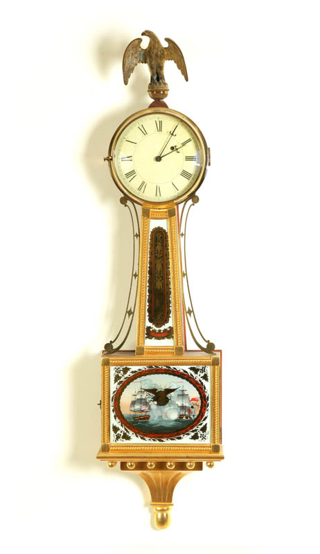 Appraisal: BANJO CLOCK American mid th century Reproduction of a clock