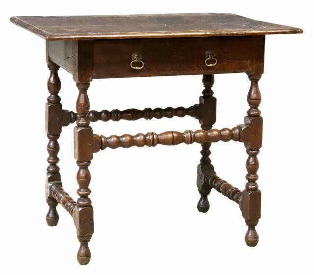 Appraisal: English Georgian period oak work or side table late th