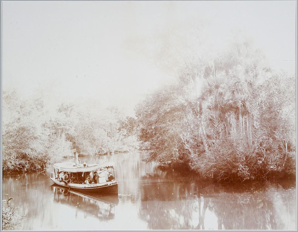 Appraisal: WILLIAM HENRY JACKSON Florida Riverboat Photo Sepia tone enlargement photograph