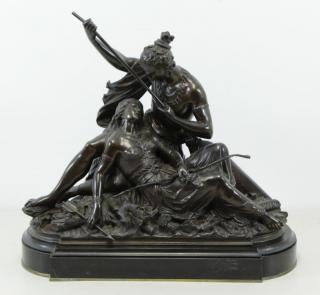 Appraisal: MARIE Desire Pierre Louis Bronze Indian Lovers Signed 'D Marie'